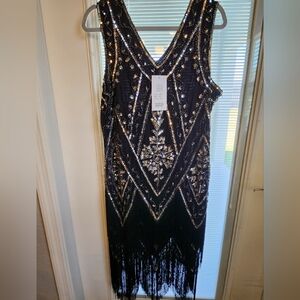 Black Flapper dress 1920 style